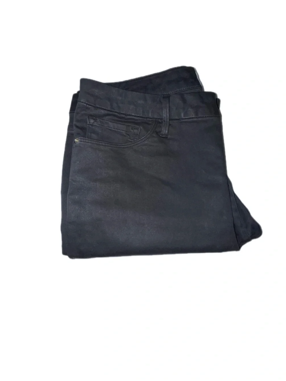 FRAME Le Mini Boot Noir Coated Jeans Black High Rise Stretch Women’s 32 - Picture 4 of 11